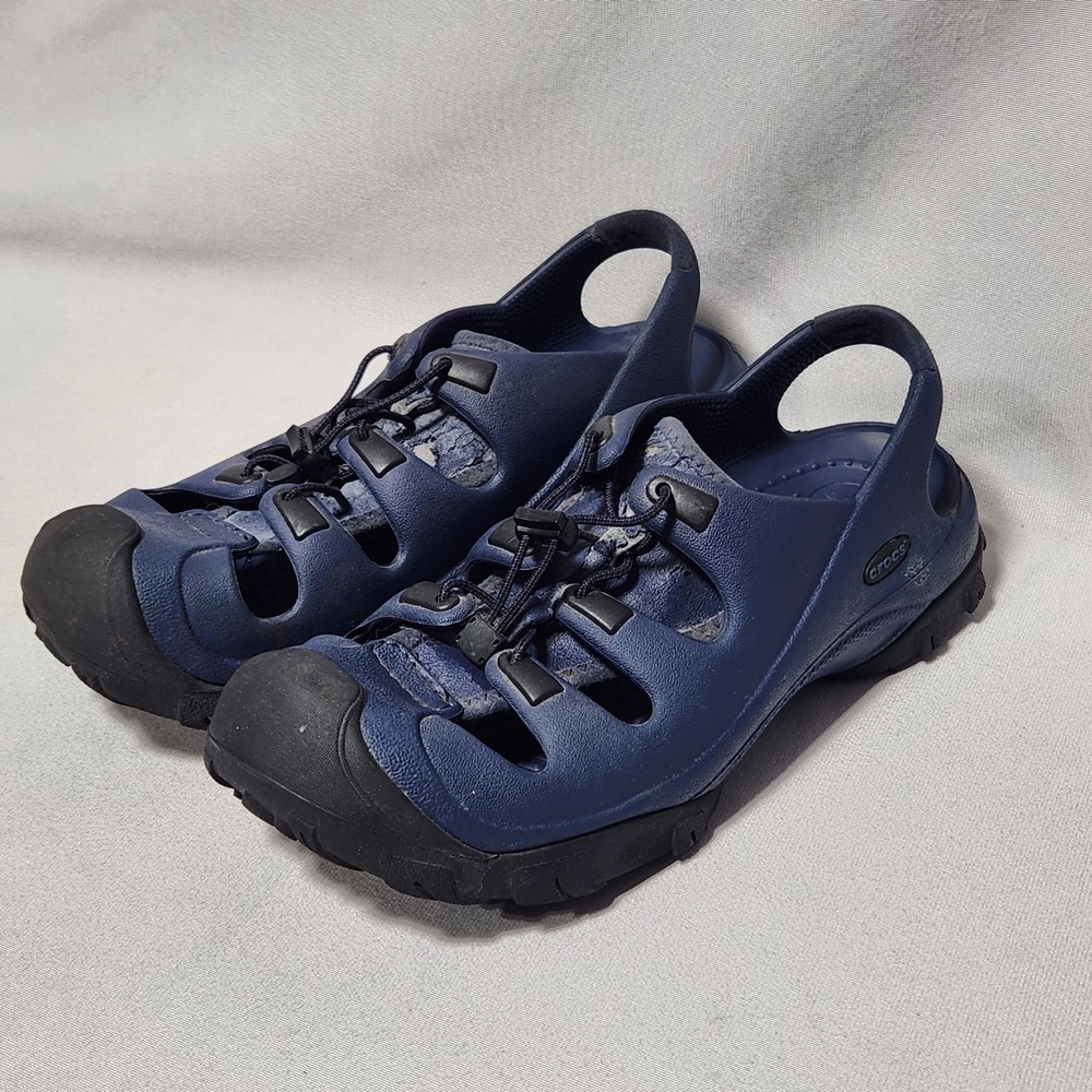 Crocs Bite Collection Trailbreak Sandals Mens 12 Navy Blue Water Shoes Hike